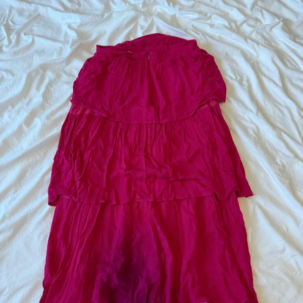 Showpo Pink Tiered Midi Skirt - Image 2