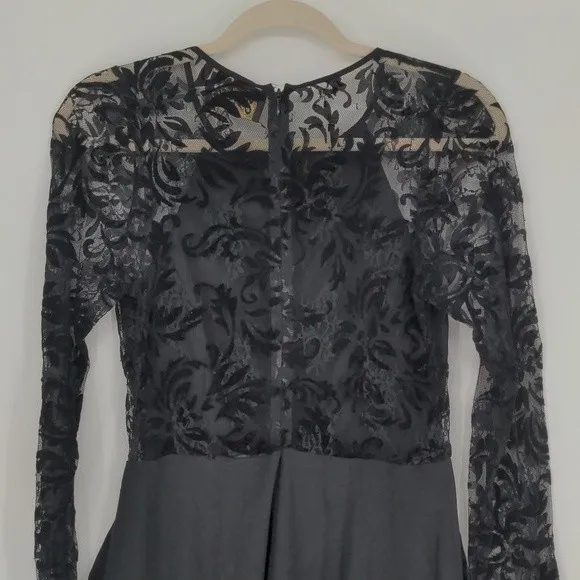 Yumi Kim Romper Women’s Small Black Silk Floral Lace Long Sleeve Open Back - Image 13