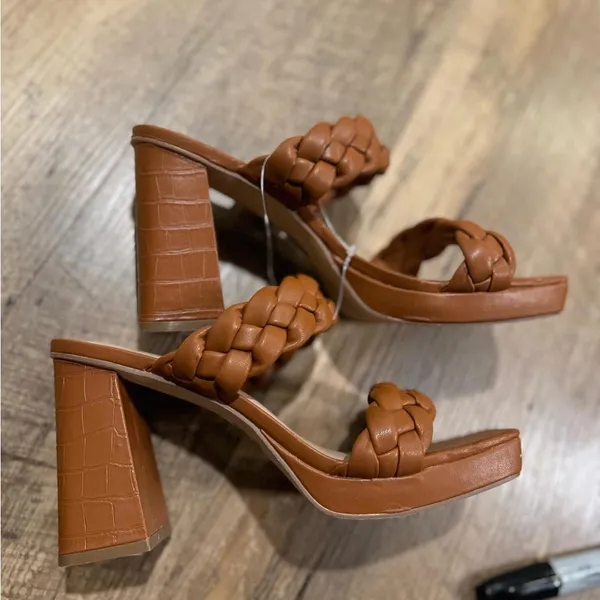 New! Sincerely Jules Braided Heeled Sandals Size 9 - Image 4