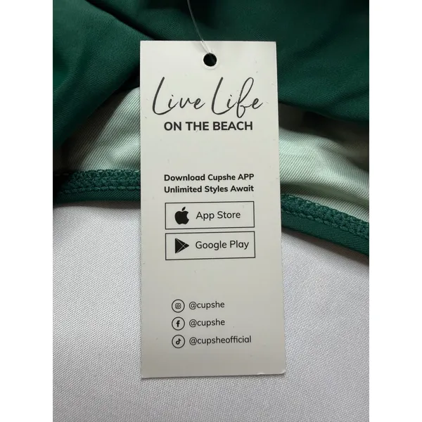 Cupshe Womens Forest Green Cutout Halter One Piece Swimsuit Size S - Image 9