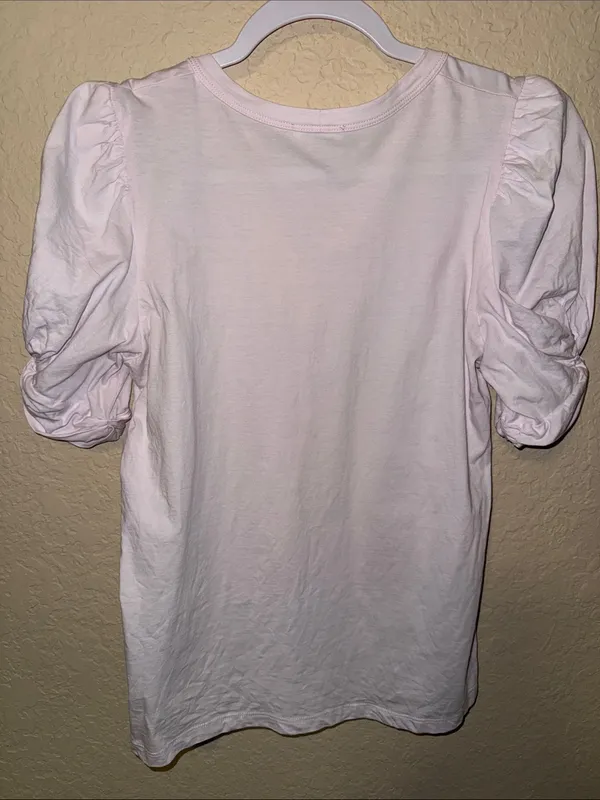 A.L.C. Puff Sleeve Crewneck Tee in Pale Pink - Image 3
