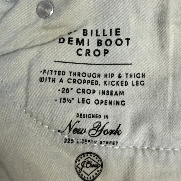 J.Crew Billie‎ Demi Boot Crop Jeans Womens 27 Medium Wash Raw Hem Minimalist - Image 7