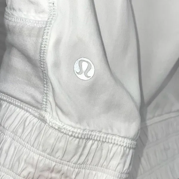Lululemon Womens Twin Stripe Nimbus Full Zip Blissed Out Jacket White Gray Small - Image 5