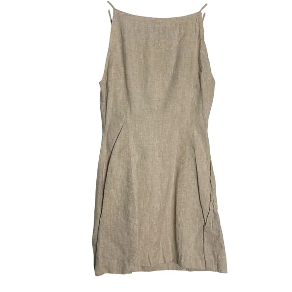 SNDYS Revolve Allegra Cream Natural Linen Button Front Fitted Mini Dress Small - Image 8