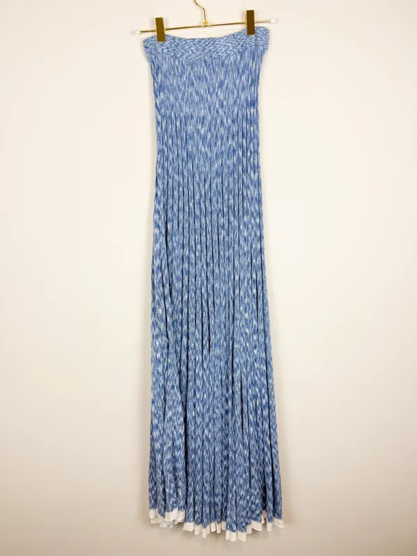 Free People Gold Coast Knit Maxi Skirt Bottled Blue Size XS - Image 9