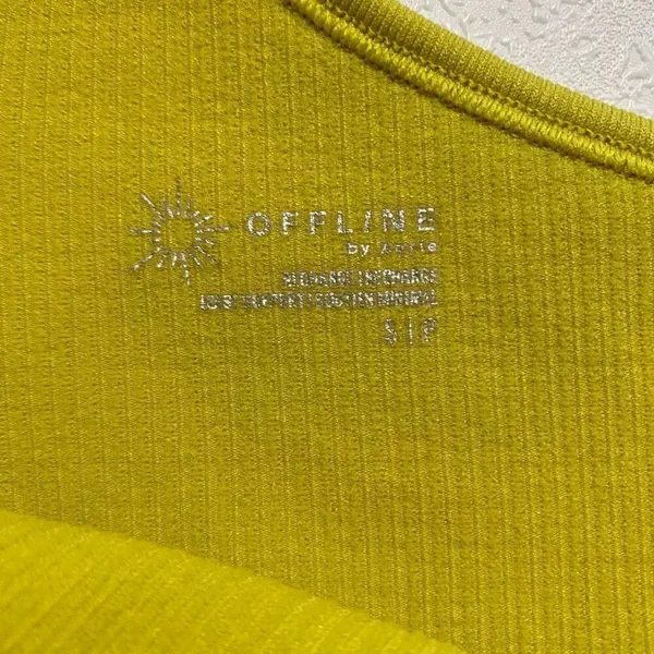 OFFLINE by Aerie One Shoulder Ribbed Crop Tank Top Women’s Small – Lime Green As - Image 3