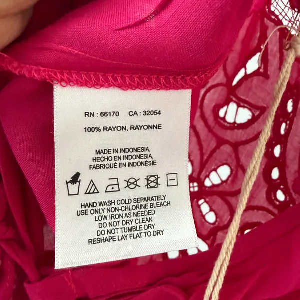 Free People S Pink Embroidered Lace‎ Halter Top Bali Boho Cami Cottage Peasant - Image 5