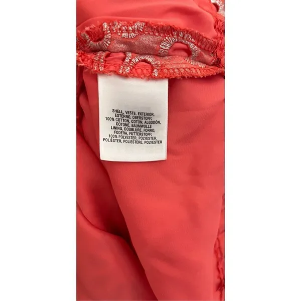 Anthropologie Maeve Coralshine Metallic Eyelet Floral A-Line Sleeveless Dress‎ - Image 9