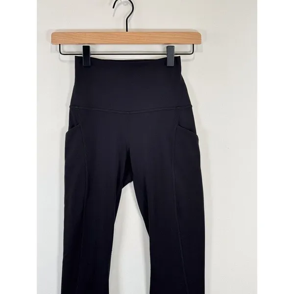 Lululemon Womens Leggings Black Align High Rise Pant Pockets 25" Stretch Size 2 - Image 6