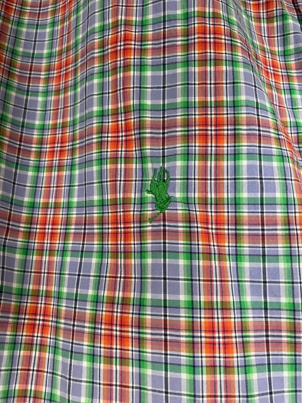 Ralph Lauren Men’s Shirt Blue Pink Plaid Button Down Pony Logo Multicolor Large - Image 3