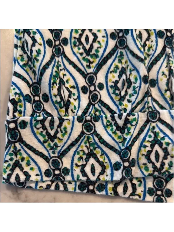 Ann Taylor Green and Blue Patterned Top Medium - Image 2