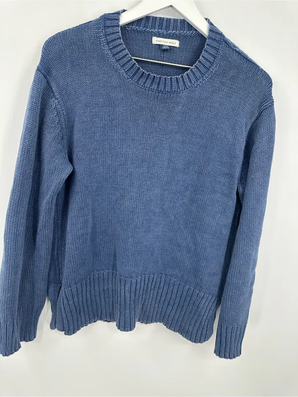 American Eagle Blue Knit Sweater Size Small Boho - Image 9