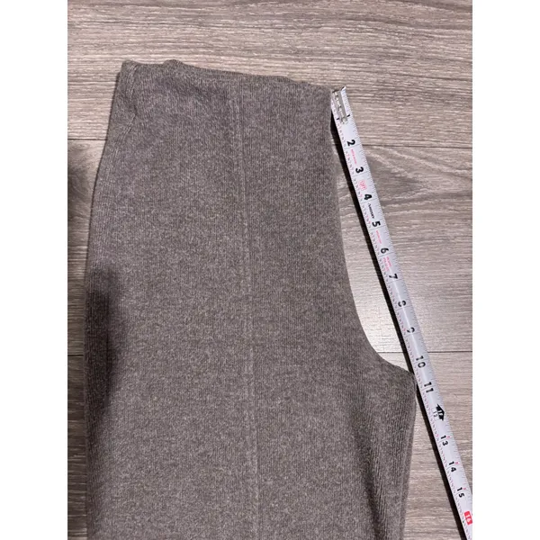 Zara Minimalist Hight Waist Pants‎ Size S Grey Wide Leg Knit Pants Seam Detail - Image 7