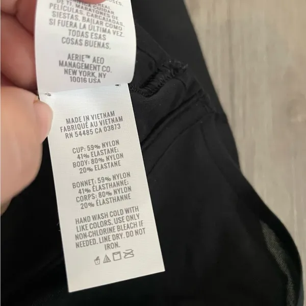NWT AERIE Smoothez Mesh Triangle Black Bralette size Small - Image 8