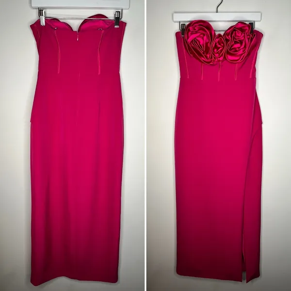 Monique Lhuillier Rosette Coreset Maxi Dress Size 6 - Image 3