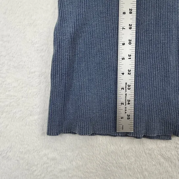 House of Harlow 1960 Ribbed Knit Maxi Skirt Blue Cotton Blend Womens Medium‎ - Image 3