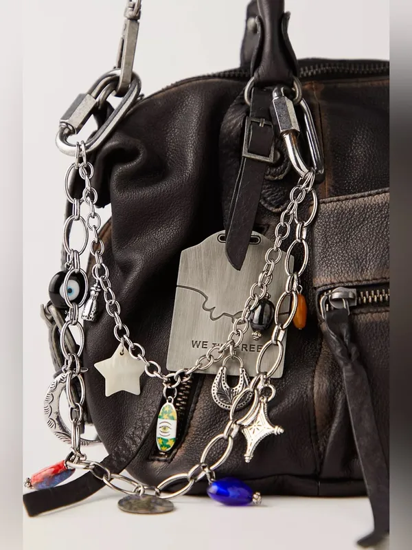 NWT Free People Silver Double Layer Swag Bag Charm ~ SOLD OUT! - Image 2