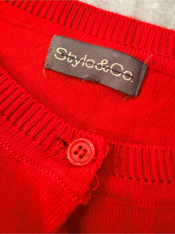 NWOT Style & Co Size S Red Lightweight Button Front Cardigan Sweater Rayon Blen - Image 7