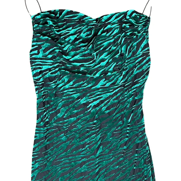 Runaway Lionell Emerald Green Zebra Stripe Backless Maxi Dress Sz 8 / L NEW Tags - Image 14
