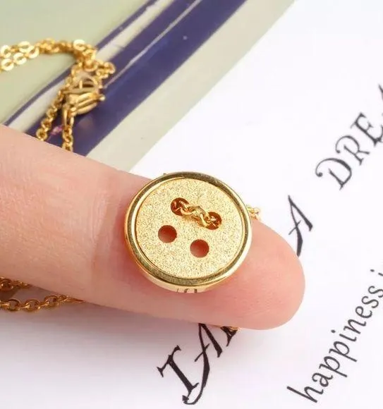 Stainless Steel Tiny Button Necklace - Image 4