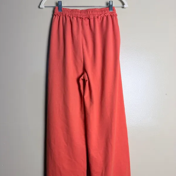 Junior's Sweatpants DIY Small Orange Wide Leg Distressed Raw Activewear Grunge - Image 10