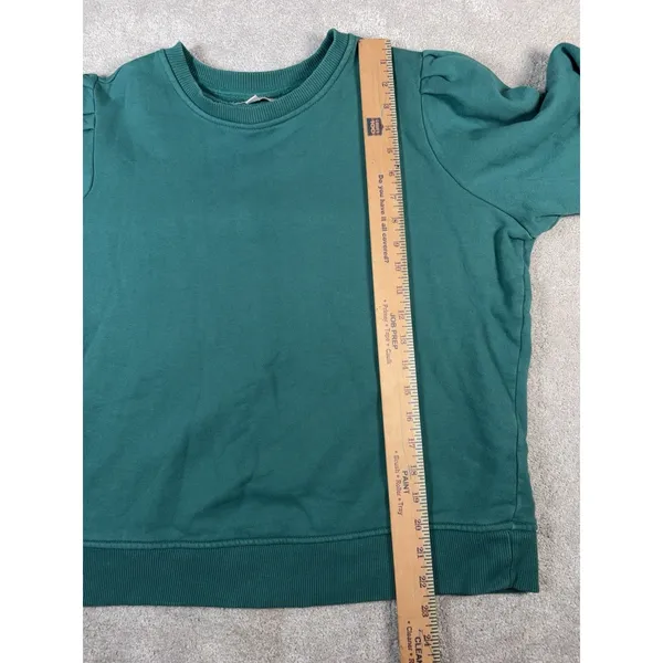 molly yeh green crew neck puff sleeve‎ sweatshirt m - Image 6