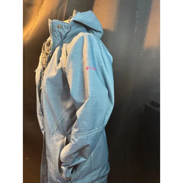Columbia Interchange Blue Hooded Jacket Womens XS Full Zip‎ Ski Hike Shell - Image 3