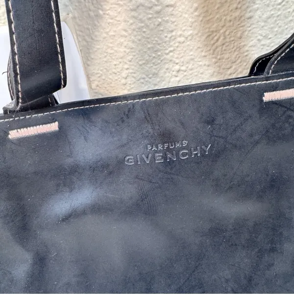 Givenchy Purfume Black Leather Shoulder Bag Tote Fall Boho Purse - Image 4