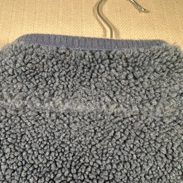 VTG Liz Claiborne Fleece Pullover Sweater Womens XL Blue Henley Snap Fuzzy Cozy - Image 16