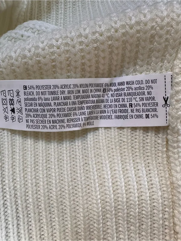 English Factory Ivory Puff Sleeve High Crewneck Sweater Size XS - Image 16
