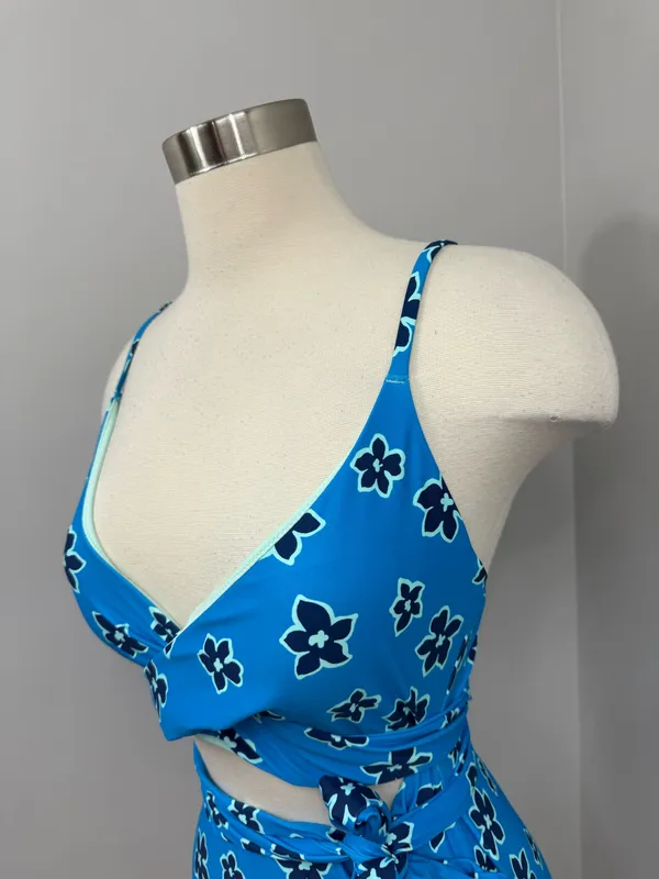 Aerie Blue Floral One Piece Swimsuit - Image 2