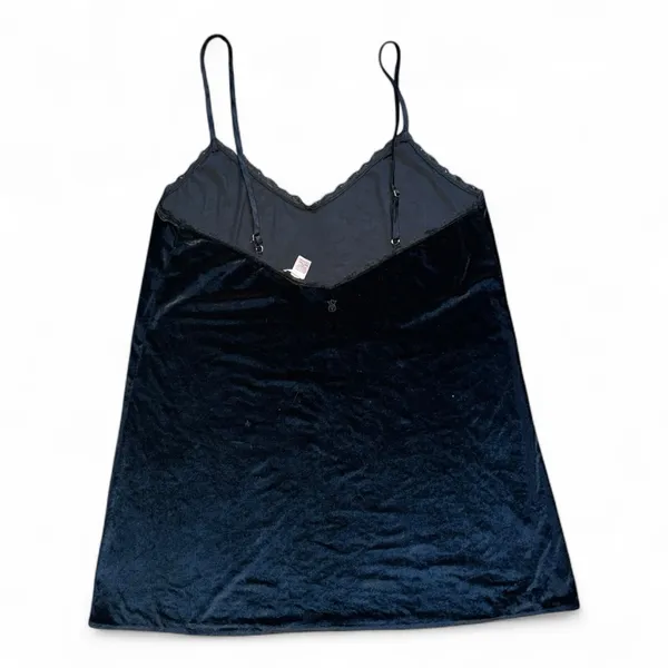 Victoria's Secret Black Velour Slip Dress L - Image 3