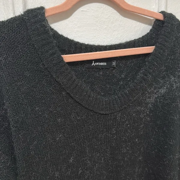 Off Shoulder Sweater Black Size M - Image 3