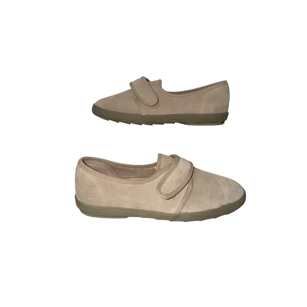 Daniel Green Jill Tan Suede Slip On Loafers Hook Loop Strap Women 9.5M 79122 - Image 2