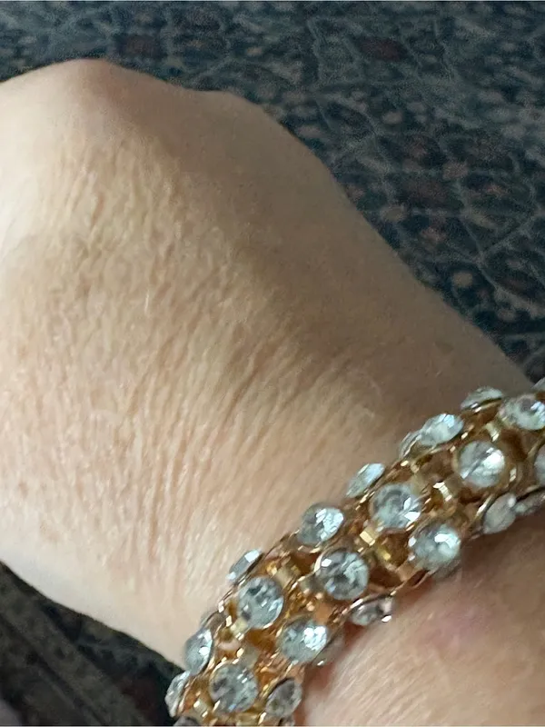 Kendra Phillip Gold & Crystal Tennis Bracelet Signed - Image 3