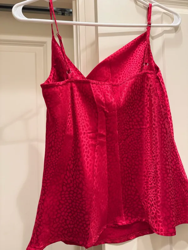 Glam Red Spotted Cowl Neck Tank - Image 2