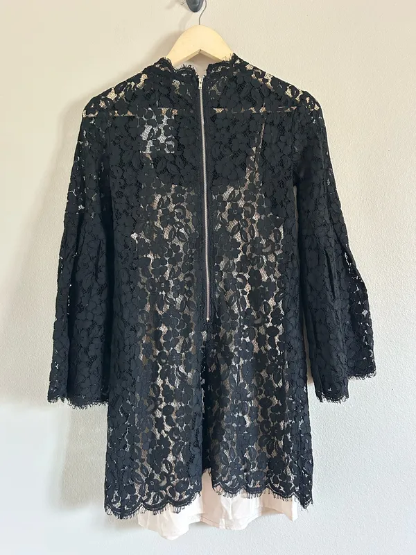 Black Long Sleeve Lace Shift Dress Endless Rose XS NWT - Image 4