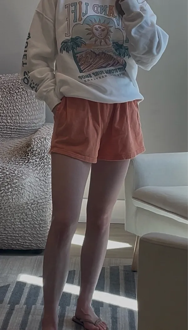 SHEIN Women’s Orange Sweatshorts Small - Image 2