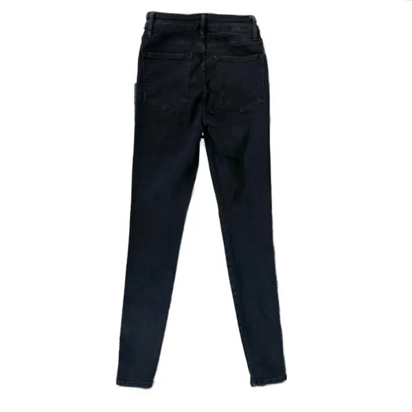 FRAME Le One Skinny Jeans High-Rise Denim Pants Black Size 1 - Image 2