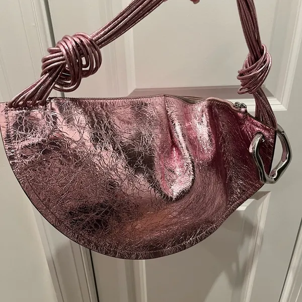 NWOT Cult Gaia Estrella metallic tote bag Cameo Pink - Image 9