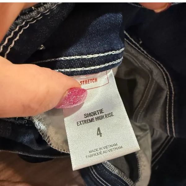 Express Dark Denim Jean Shorts - Image 9