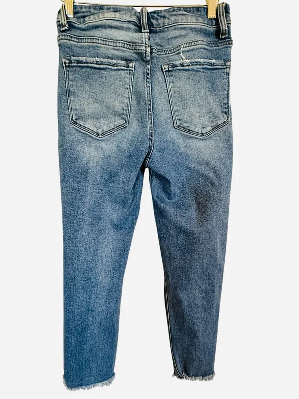 Vervet High Rise Straight Jeans Distressed Knee Raw Hem Women’s Size 26 - Image 5