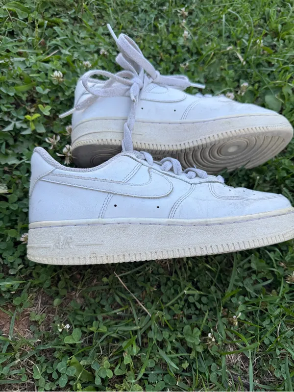 Nike Air Force 1 Low Triple White Leather Sneakers Women’s - Image 3