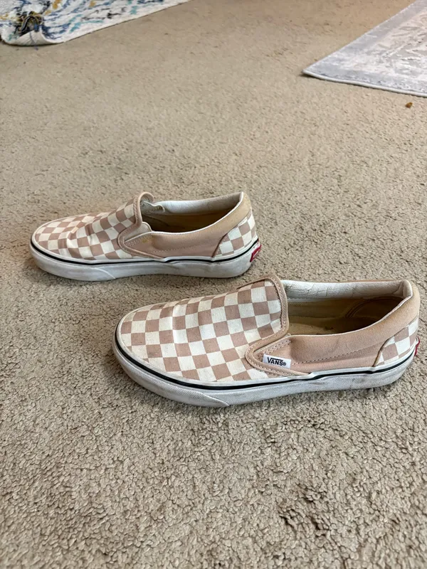 Pink Checkered Vans Slip-On - Image 2