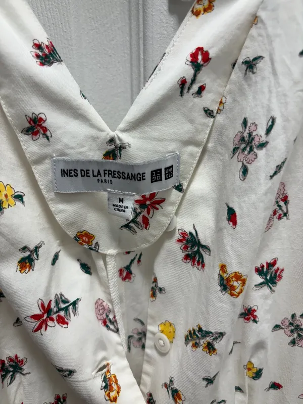 Uniqlo Cotton V-Neck Sleeveless Floral Flare Dress - Image 3