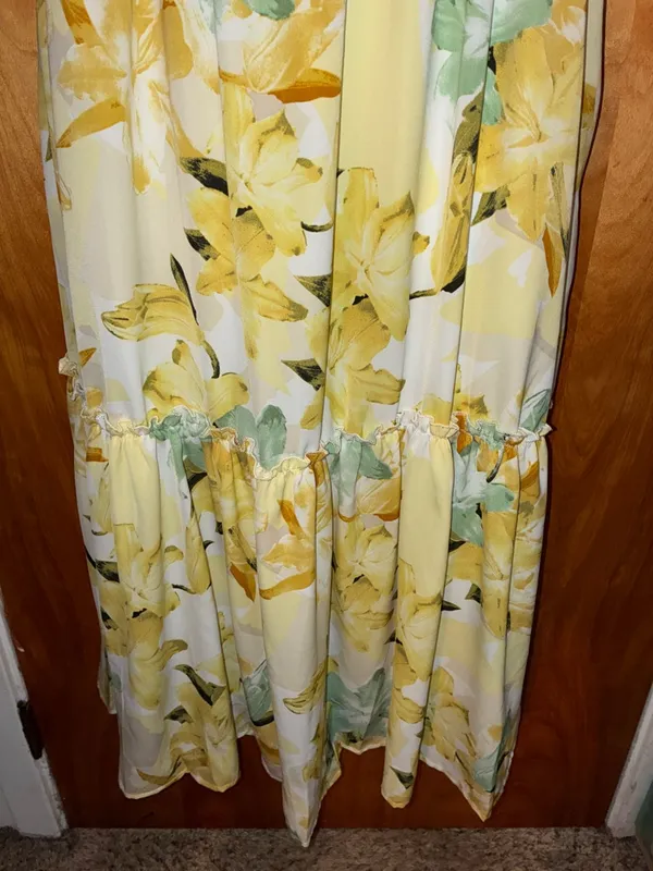 Hayden Yellow Floral Tie-Shoulder Maxi Dress -Size M - Image 3