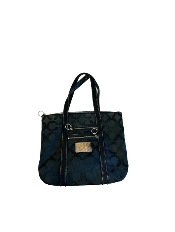 Coach Black Poppy Op Art Glam Tote - Image 4