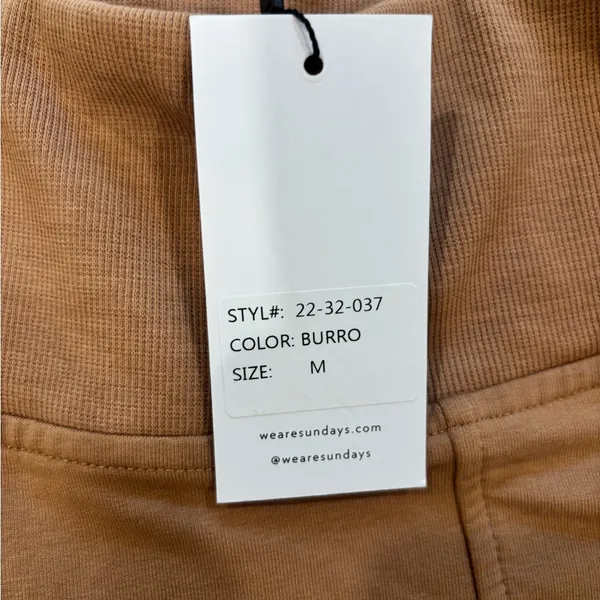 Sundays Moxie French Terry pants in‎ Burro size Medium - Image 8