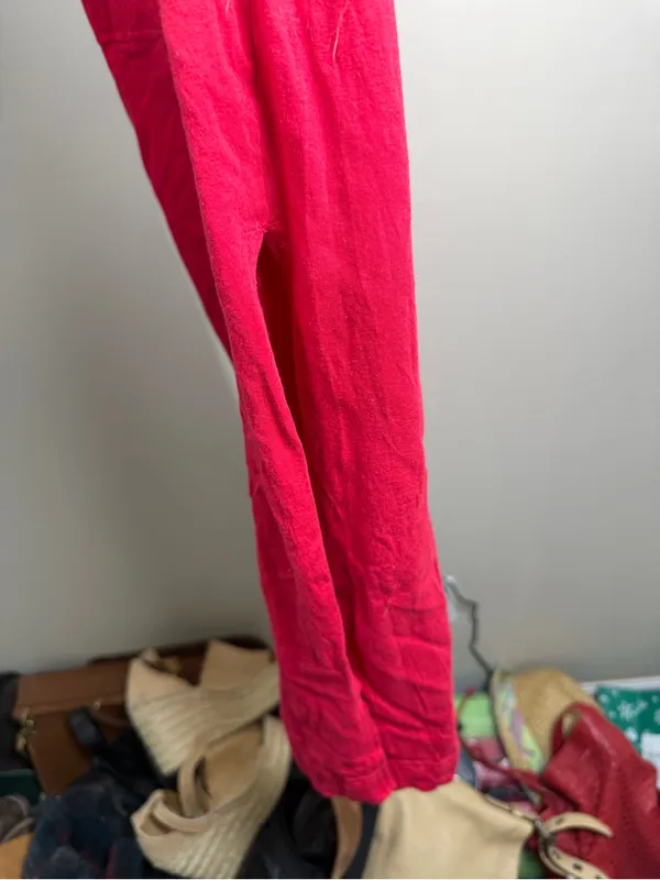 Free People Beach Red Cotton Maxi Dress with twist strap and pockets - Image 10