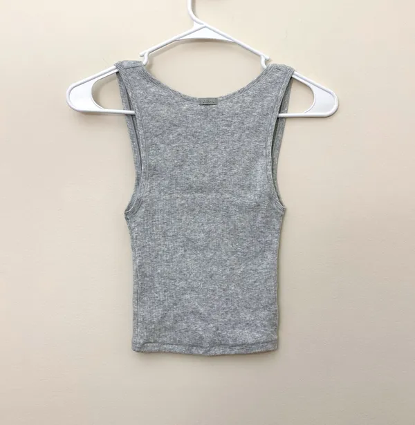 SKIMS cotton rib tank in light heather grey size XS - Image 10